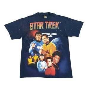 Vintage 90s Star Trek The Experience All Over Print AOP T-Shirt Mens Size Large